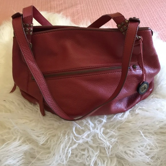 The Sak Handbags - SAK leather handbag, large pockets, cool lining, great condition.